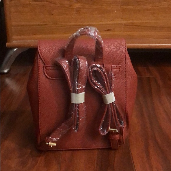 Rust Pebbled Leather Mini Backpack - Picture 2 of 5